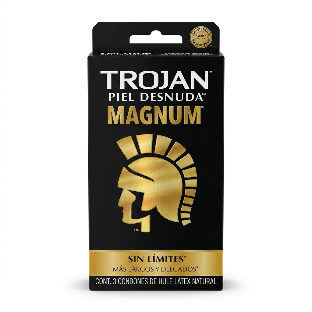Trojan Magnum Piel Desnuda Condoms (3-Pack) — Trojan's Largest, Ultra-Thin Fit | Discreet Cancún Delivery