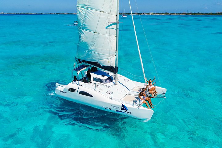 VIP Isla Mujeres Sailing: Private Catamaran from Cancun to Isla Mujeres for up to 13 People