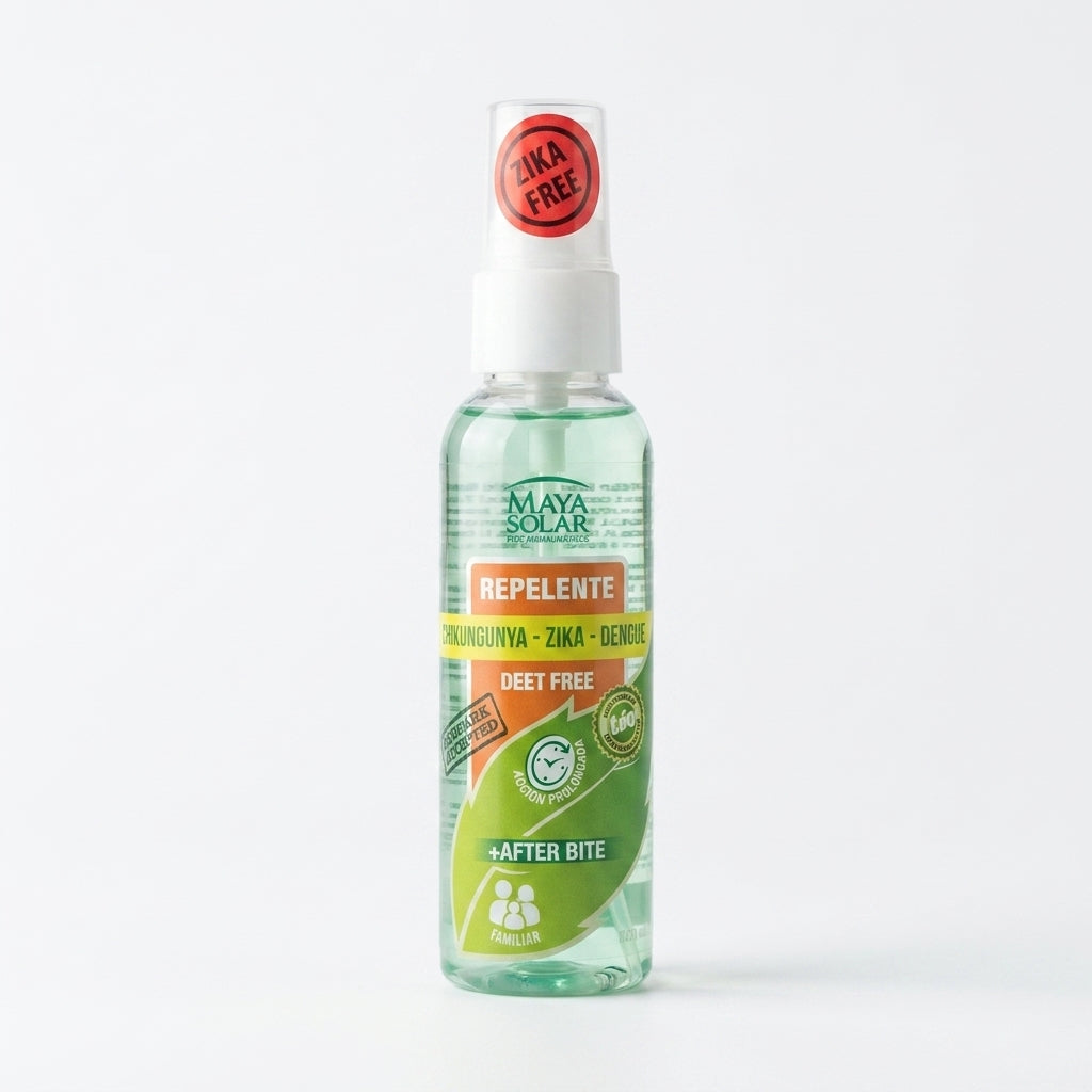 Maya Solar After-Bite Repellent (DEET-free) — Zika, Dengue & Chikungunya protection, 60ml spray