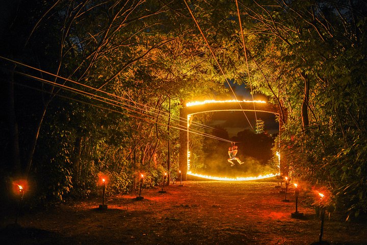 Cancun Extreme Local Adventure: Xplor Fuego with Buffet Style Dinner and transportation