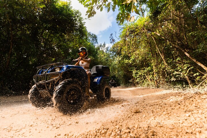 Cancun Extreme Local Adventure: Cancun ATV Jungle Adventure, Ziplines, Cenote and Tequila Tasting