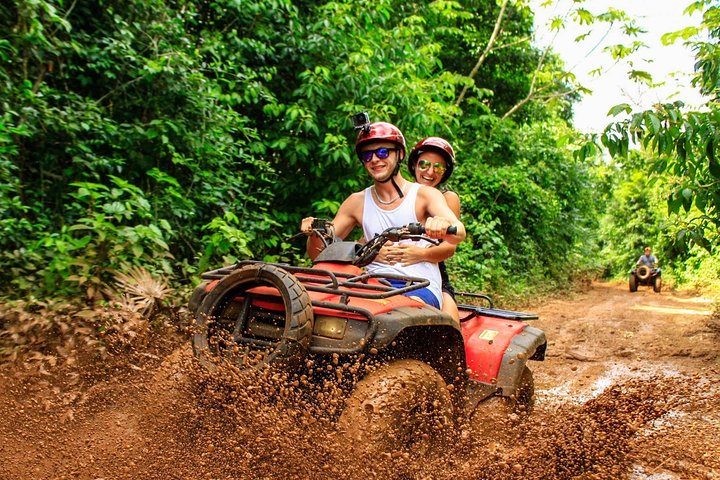 Cancun Extreme Local Adventure: Horseback Riding plus ATV, Cenote, Ziplines, and Lunch