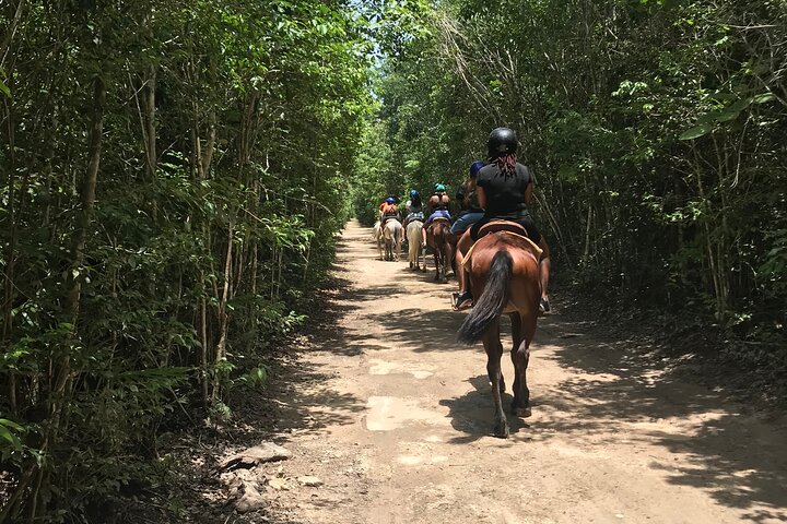 Cancun Extreme Local Adventure: Horseback Riding plus ATV, Cenote, Ziplines, and Lunch