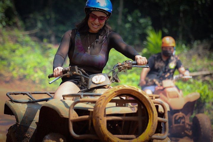 Cancun Extreme Local Adventure: Cancun Best ATV Tour, Ziplines and Cenote Swim with Lunch