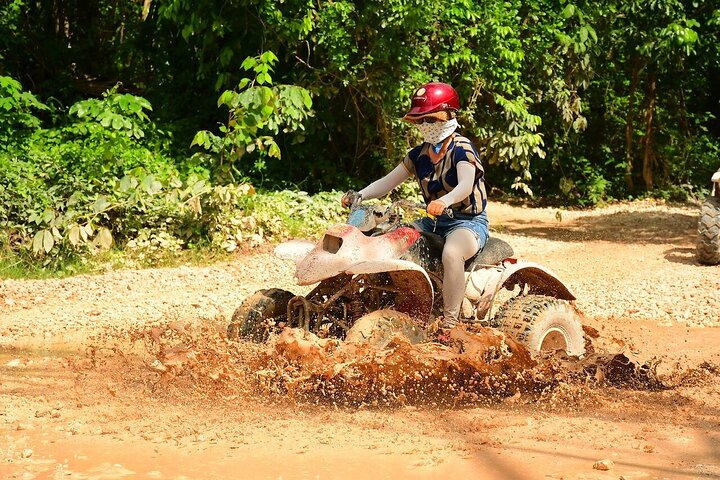 Cancun Extreme Local Adventure: Cancun Best ATV Tour, Ziplines and Cenote Swim with Lunch