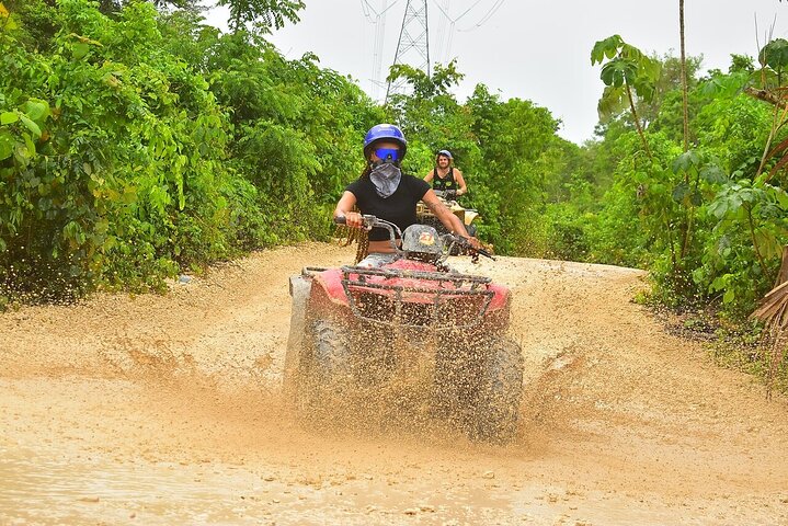 Cancun Extreme Local Adventure: Cancun Best ATV Tour, Ziplines and Cenote Swim with Lunch