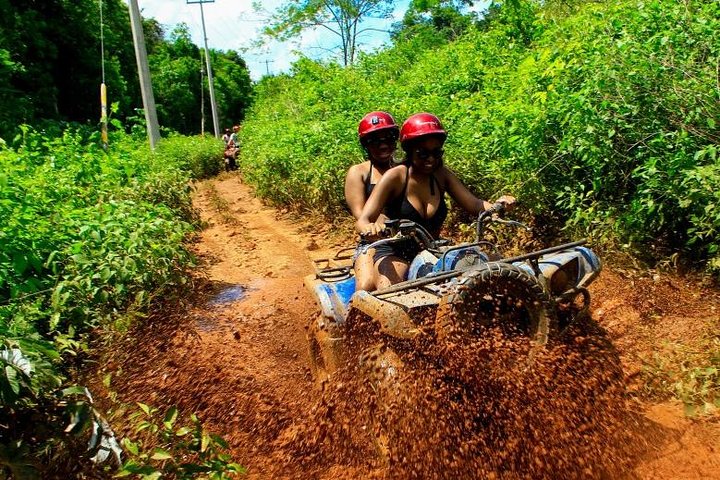 Cancun Extreme Local Adventure: Cancun Best ATV Tour, Ziplines and Cenote Swim with Lunch