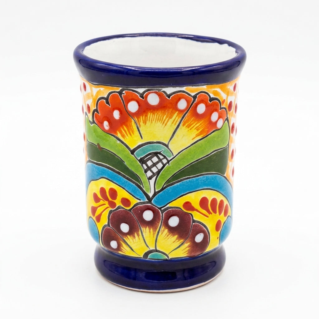 Hand-Painted Talavera Mug Set (4-Piece, Assorted Patterns)