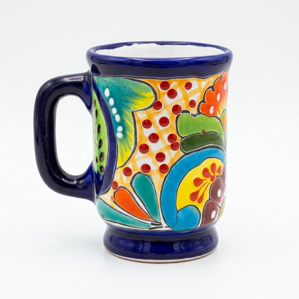 Hand-Painted Talavera Mug Set (4-Piece, Assorted Patterns)
