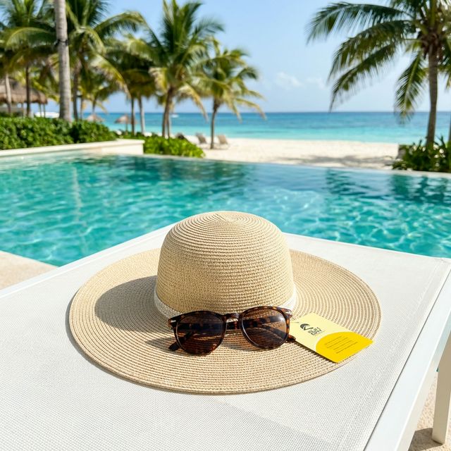 Wide Brim Woven Sun Hat - Sun Protection