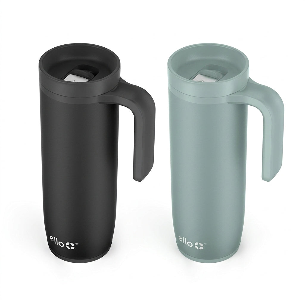 Ello Insulated Travel Mug - Green/Black